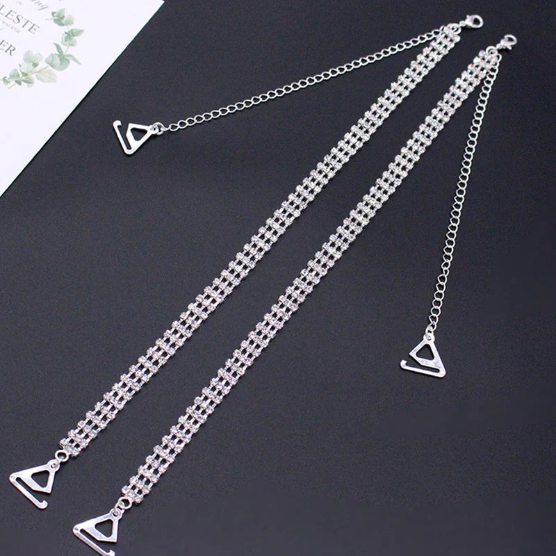 Elegant Rhinestone Women Bra Straps: Crystal Shoulder Straps for Sexy and Secure Underwear - Anti-Light Off-The-Shoulder Accessories