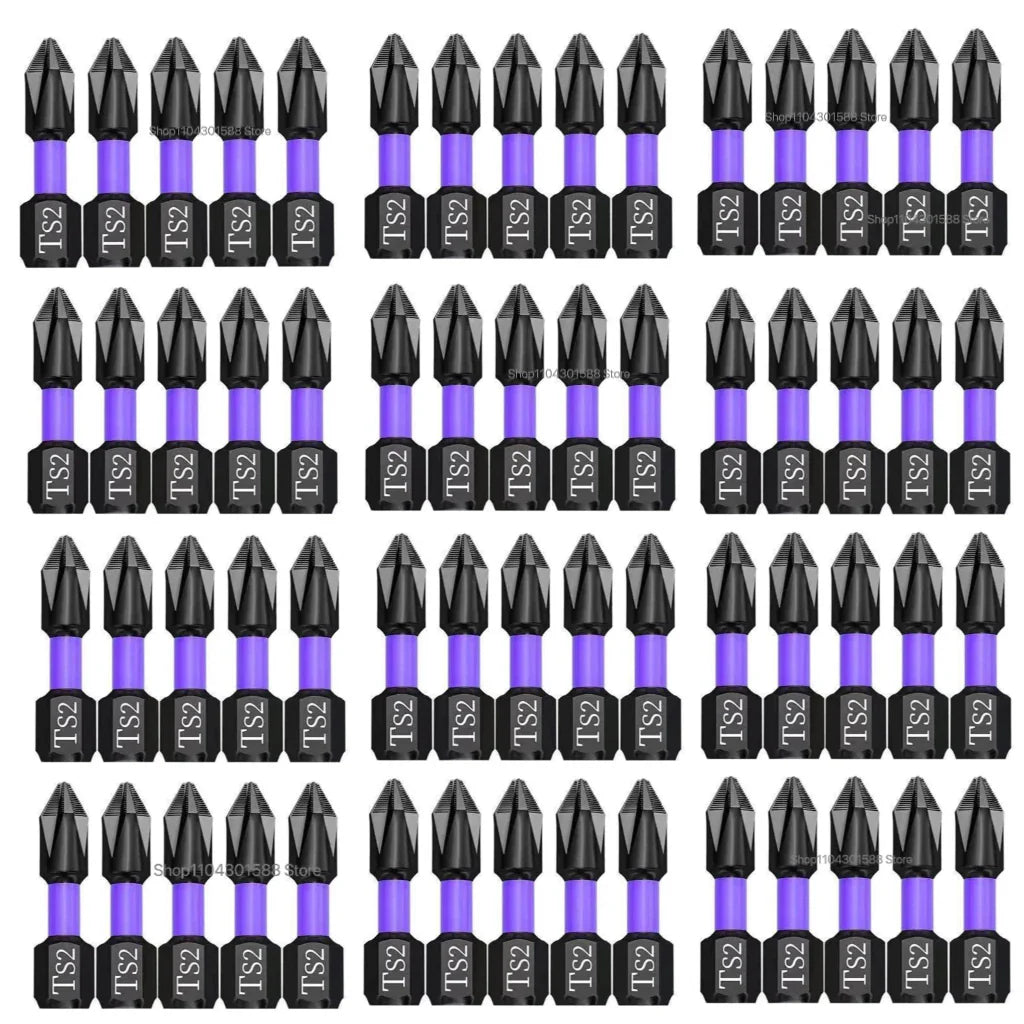 5–60PCS PH2 Magnetic Impact Driver Bit Set – Alloy Steel Cross Screwdriver Bits for Drill & Screw Driving Non-Slip Tool Kit