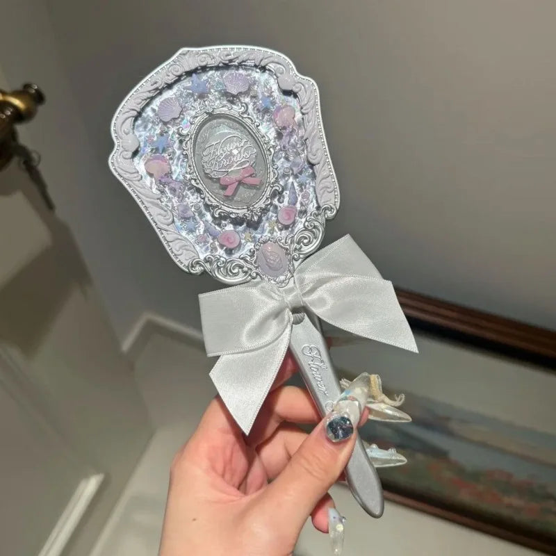 Flower Knows Angel Series Handheld Mirror – White, Black & Pink Compact Mirror