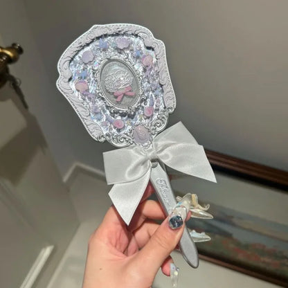 Flower Knows Angel Series Handheld Mirror – White, Black & Pink Compact Mirror