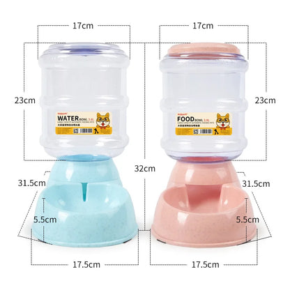 Plastic Dog Automatic Feeders: Water Bottle Cat Bowl Feeder & Dispenser - Pet Supplies for Feeding and Drinking