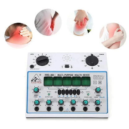 Electric Acupuncture Stimulator Machine — 6-Channel Digital Electro Therapy Massager with Patch Care Kit