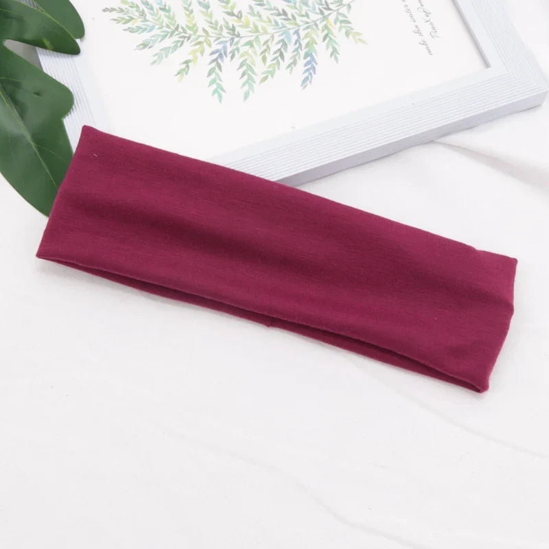 Elastic Cotton Hairband – Solid Fashion Headbands for Women & Men, Running, Yoga & Makeup Accessories
