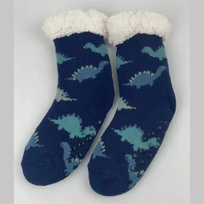 Women’s Christmas Fuzzy Socks – Winter Warm Thermal Non-Slip Fluffy Floor Slippers, Soft Indoor Home Gift