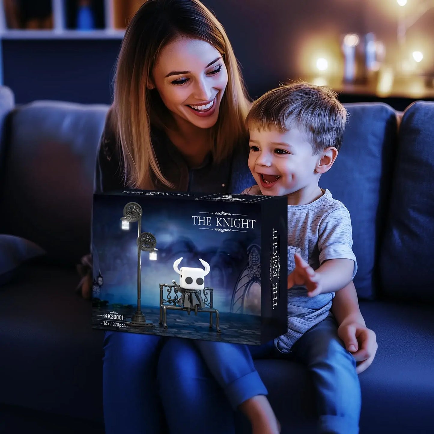 370PCS Hollow Knight Building Blocks Set – Ghost Model with Street Lighting, DIY Educational Toy for Kids