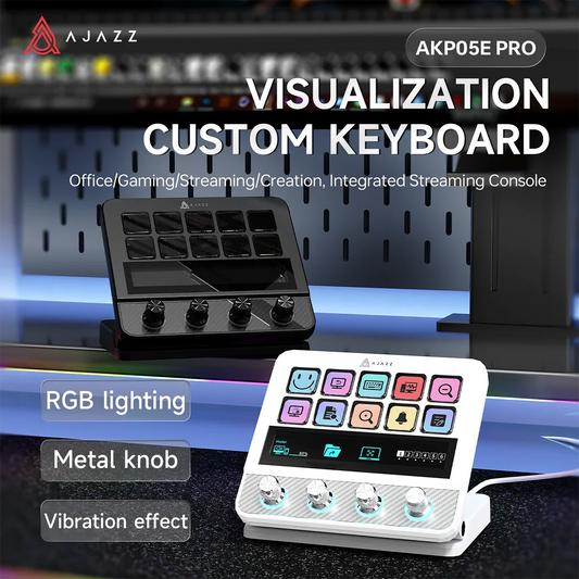 Ajazz AKP05 Pro Touch Bar Keyboard – Dynamic Backlit Keys, Vibration Feedback, Multi-Functional Desktop Assistant