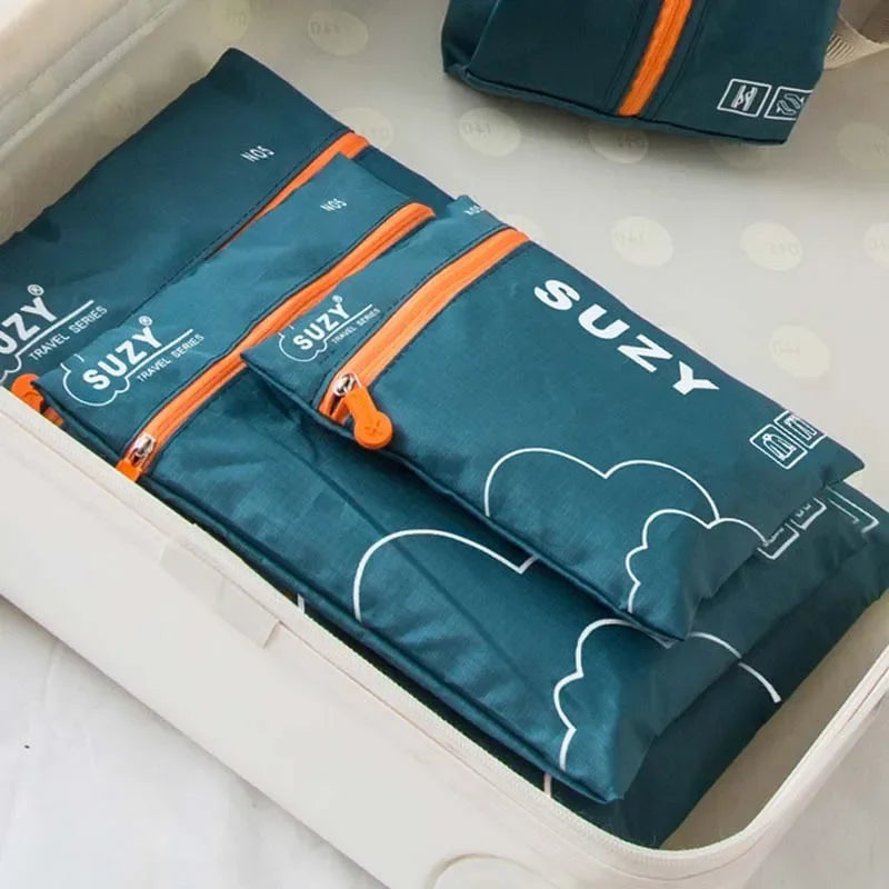 7/6-Piece Travel Organizer Storage Bags Set - Portable Luggage Organizer for Clothes, Shoes, and Packing Tidy Pouches