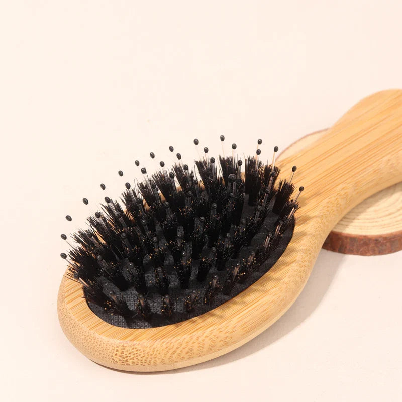 Bamboo Mini Airbag Anti-Static Cushion Hair Brush — Reduce Hair Loss, Women’s Styling Comb
