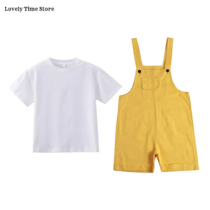 Kids Hip Hop Candy Color Overalls – Girls & Boys Suspender Shorts Jumpsuit Romper Streetwear