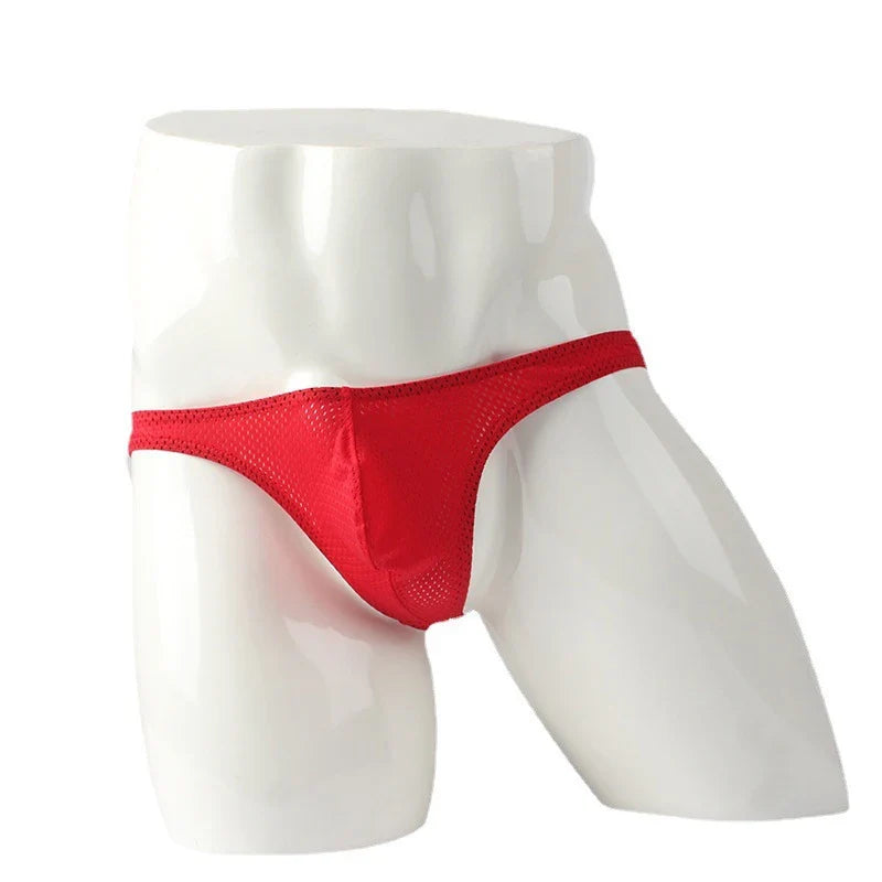 Men’s Ice Silk Low-Rise G-String & Thong Underwear – Breathable Solid Color T-Back U-Pouch Comfort Fit Sexy Lightweight Underpants