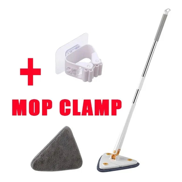 360° Rotatable Triangle Mop | Adjustable Long Handle Microfiber Mop for Wet & Dry Cleaning | Multifunctional Floor Cleaner