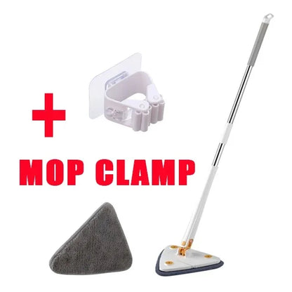360° Rotatable Triangle Mop | Adjustable Long Handle Microfiber Mop for Wet & Dry Cleaning | Multifunctional Floor Cleaner