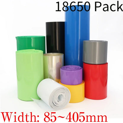 18650 LiPo Battery PVC Heat Shrink Tube – 85–400mm Insulated Blue Cable Sleeve Wrap for Lithium Battery Packs