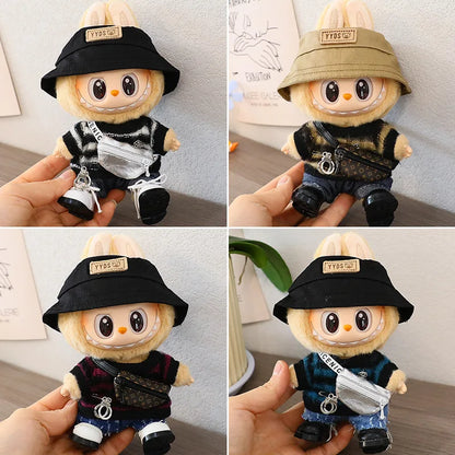 Labubu 15-17cm Blind Box Keychain Doll Outfit – Sweater & Glasses Accessory Set