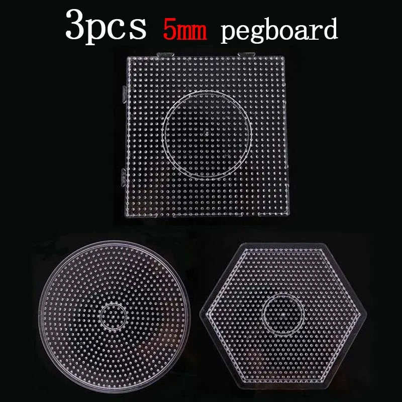 5MM Hama Beads Pegboards – Square, Circle & Hexagon Fuse Beads Template for Perler DIY & Educational Crafts