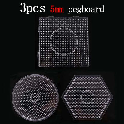 5MM Hama Beads Pegboards – Square, Circle & Hexagon Fuse Beads Template for Perler DIY & Educational Crafts