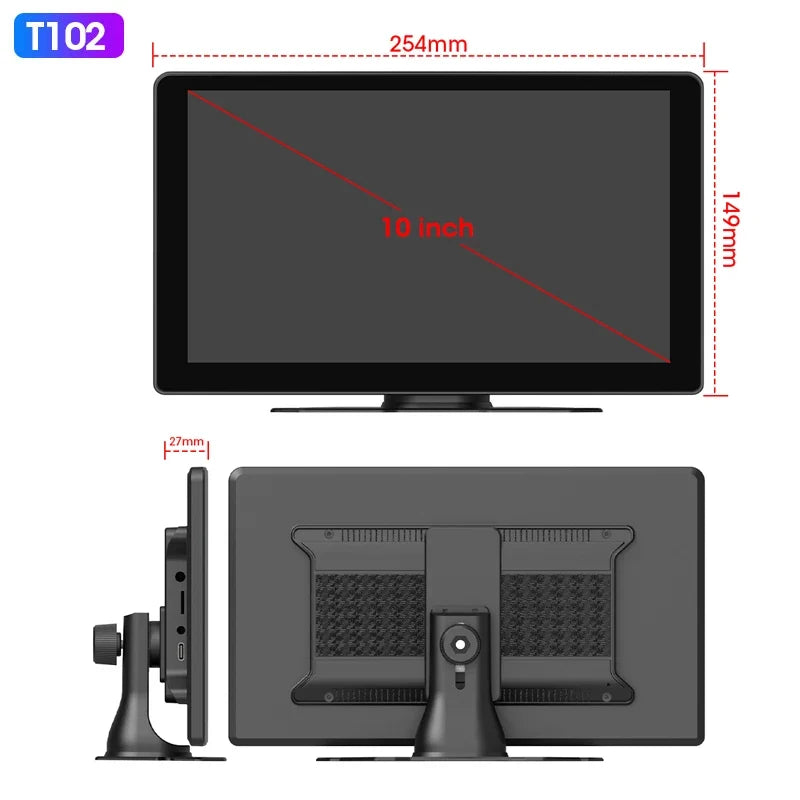 7/10" CarPlay Smart Screen - Wireless CarPlay & Android Auto Multimedia Player for Apple & Android Devices