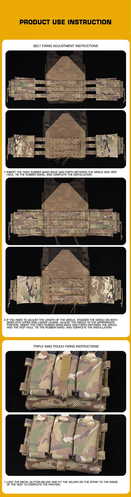 Tactical Vest LV119 Plate Carrier Set – Lightweight OTB Maritime Airsoft Hunting Vest with Underbelly Bag & Triple Mag Pouch