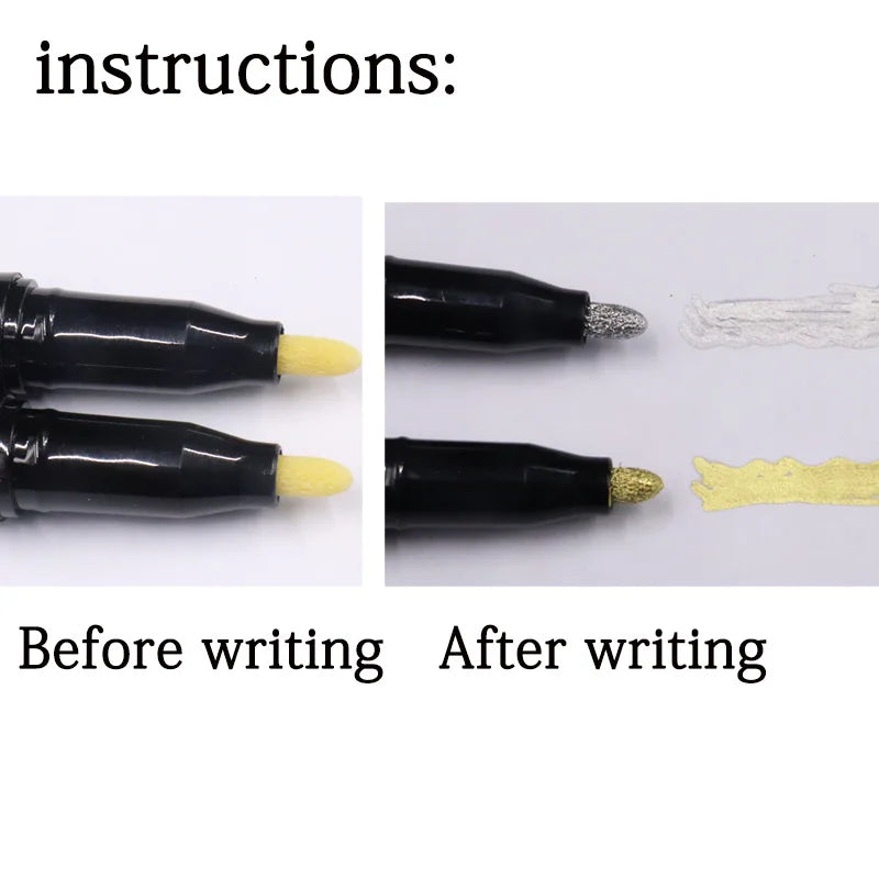 1/2pcs Mirror Marker Pen – DIY Reflective Chrome, Gold, Silver Paint for Car Styling, Art & Craftwork