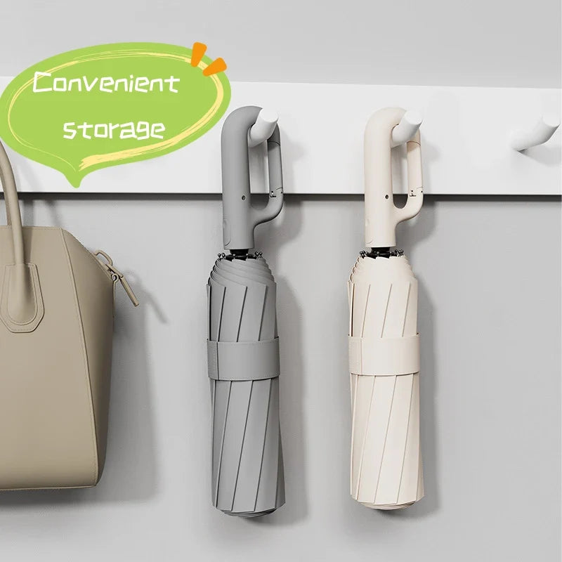 Extra Large Reinforced Wind & Rain Resistant Automatic Umbrella | UV Protection with Ring Buckle