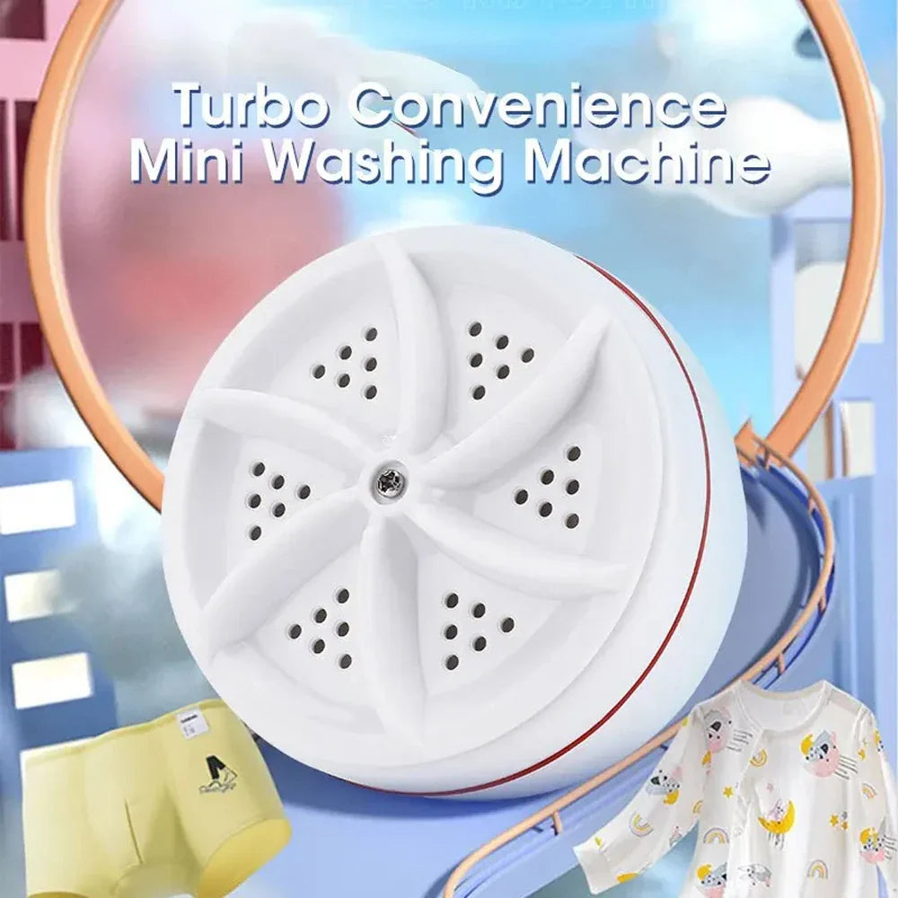 Mini USB Washing Machine – Portable Turbine Washer for Socks, Underwear & Dishes, Ideal for Travel & Business Trips