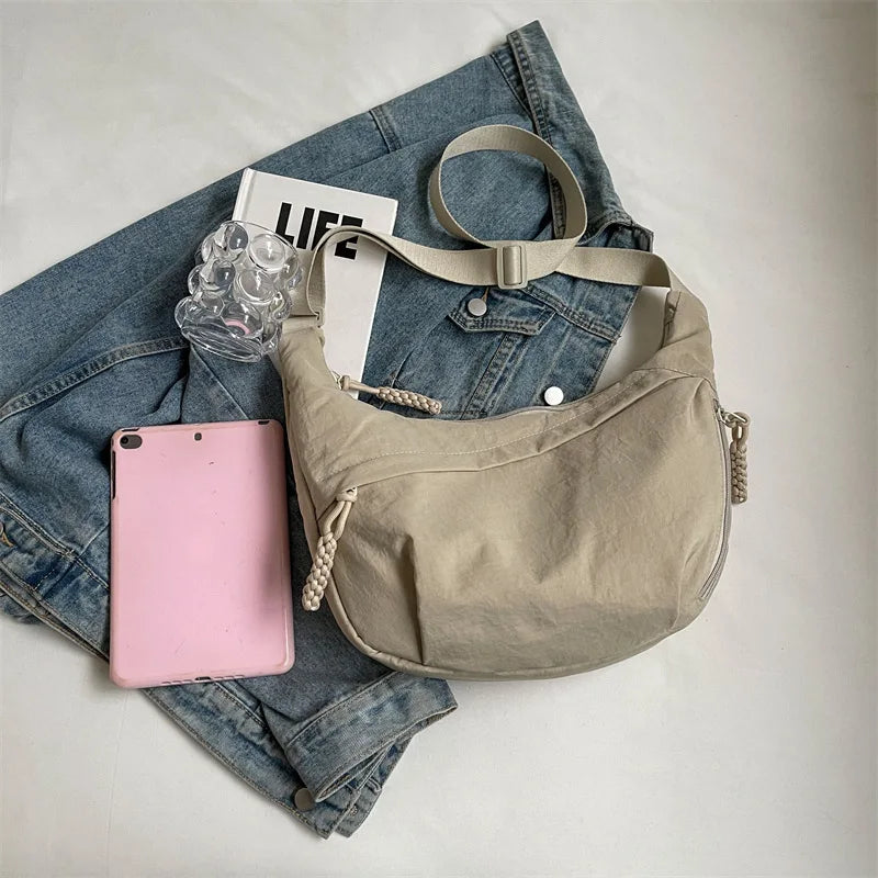 New Nylon Fabric Shoulder Bag – High Capacity Women's Crossbody Messenger Bag, Versatile & Leisure Hobo