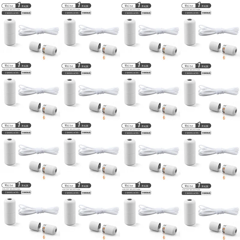 Elastic No Tie Shoelaces - Quick Lock Metal Laces for Kids & Adults Sneakers, Lazy Shoe Strings