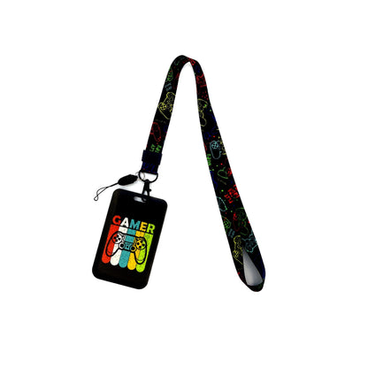 Gamer ID Card Holder Lanyard — Cool Credential Neck Strap & Badge Keychain for Men & Women