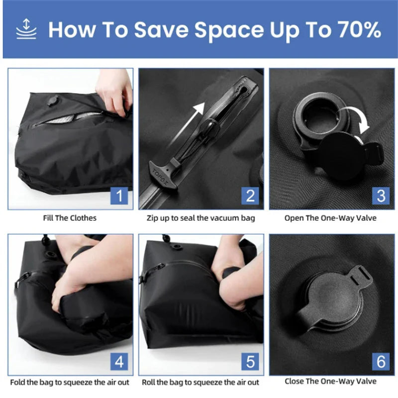 Vacuum Compression Travel Bag | Waterproof & Dustproof Clothing Storage Air Bag
