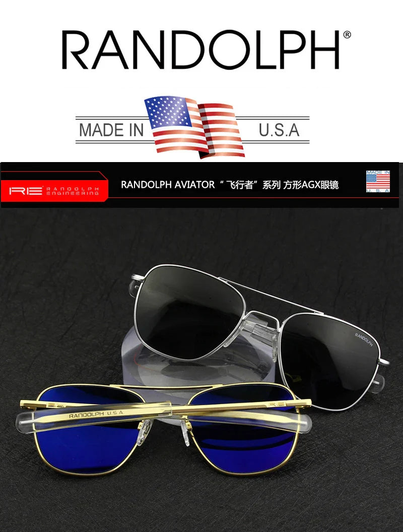 RE Military Aviation Sunglasses — Vintage Titanium Frame Pilot Glasses for Men & Women