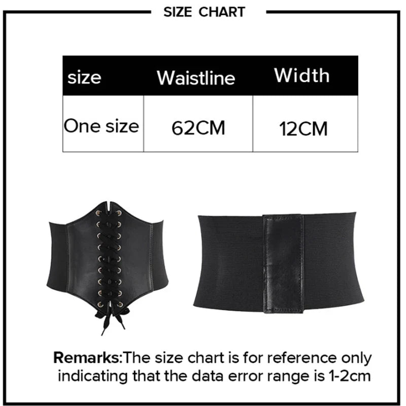 Women’s Leather Corset Waist Belt Shapewear – High Waist Slimming Cummerbund Strap Bustier Body Shaping Fashion Accessories