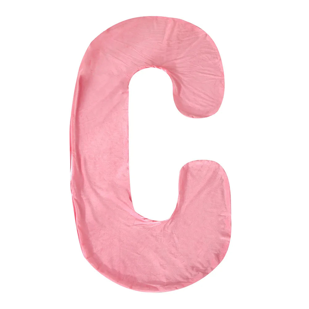 C-Shape Pregnancy Nursing Pillow Cover – Replacement Body Pillow Case for Maternity Sleep & Leg Support