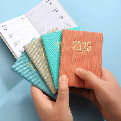 2025 A7 Pocket Planner – 365 Day PU Cover Notebook, Daily & Weekly Calendar, Office & School Agenda