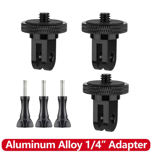 Aluminum Alloy 1/4" Conversion Mount Adapter – Compatible with GoPro Hero 9–13, Insta360, SJCAM, AKASO & DJI Osmo Action Cameras