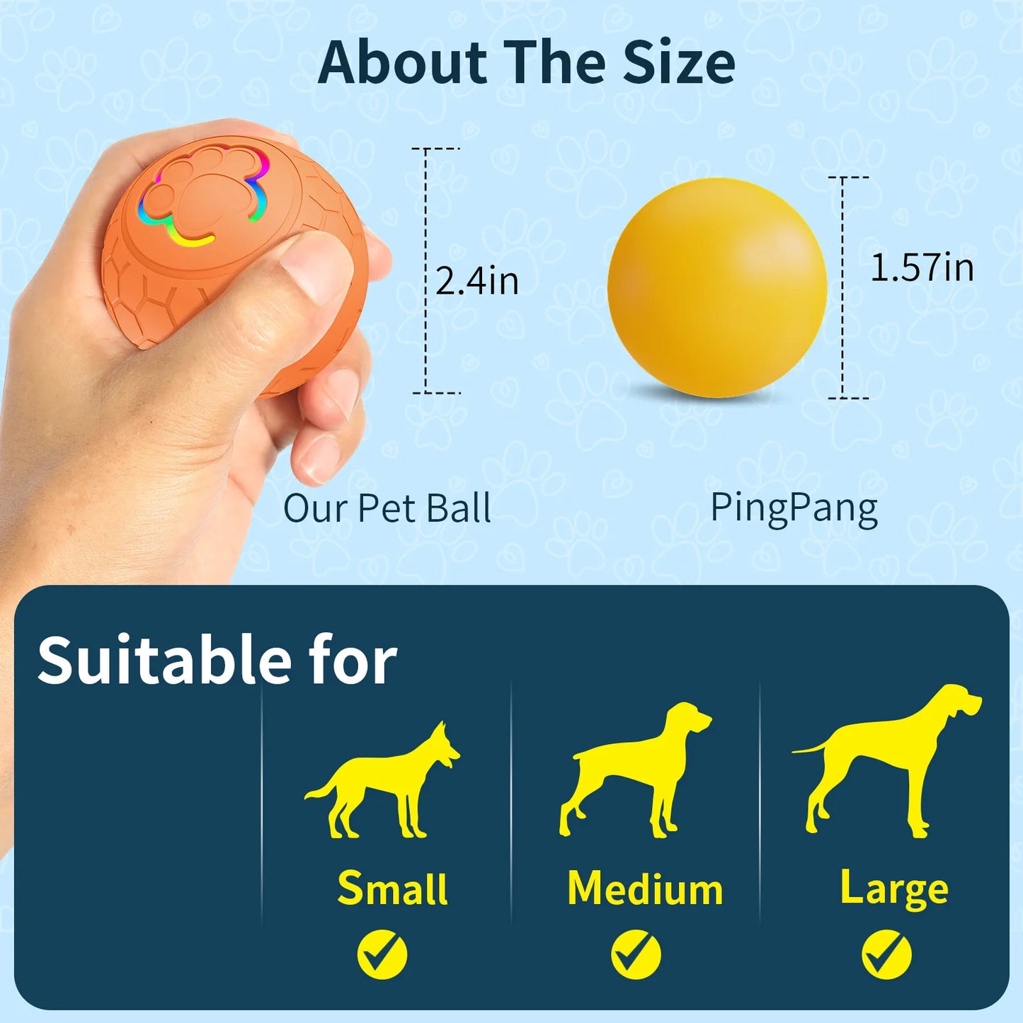 Smart Interactive Pet Ball - USB Automatic Rolling and Bouncing Toy with RGB Lights