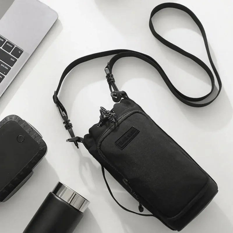 Unisex Water Bottle Carrier Bag with Strap – Insulated Crossbody Sling with Phone Pocket for Travel & Outdoor Use