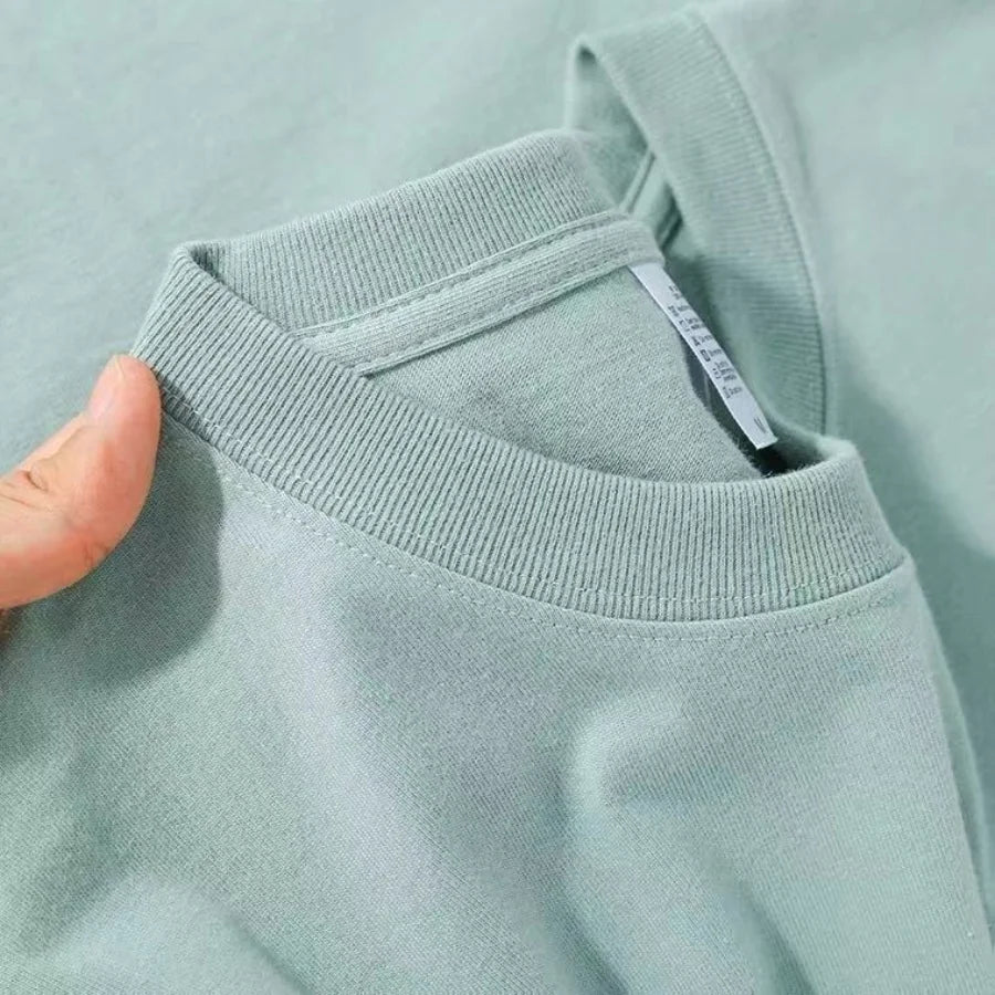 100% Cotton Unisex T-Shirt – Solid Color O-Neck Short Sleeve Tops for Men & Women, Summer Korean Loose Fit M-4XL