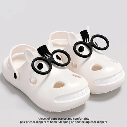 Funny Cartoon Platform Clogs - Soft EVA Slip-On Beach Sandals for Women & Couples