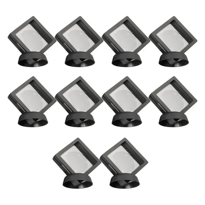 3D Floating Jewelry & Coin Display Frame – Clear Stand for Rings, Pendants, and Gemstones