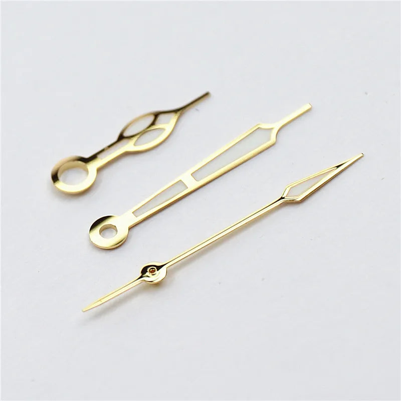 High-Quality Vintage Watch Hands - Polished BGW9 & C3 Luminescent Blue/Green Pointer for Seiko NH35/NH36 Movement Conversion
