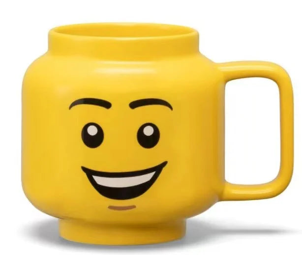 Cartoon Ceramic Mug 250ML - Cute Impish Expression Figure Head Pattern, Coffee Milk Tea Drinkware for Couples, Friends, and Family