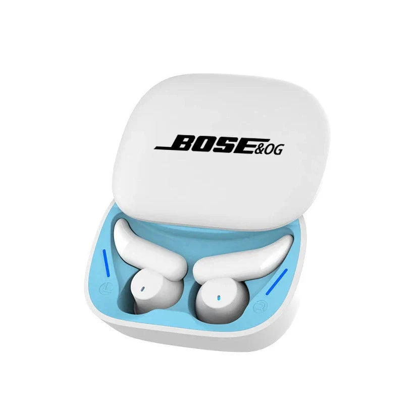 BOSE&OG Wireless Bluetooth In-Ear Headphones – Noise-Cancelling Sleep Earbuds with Mic & Sliding Cover for Sports/Gaming