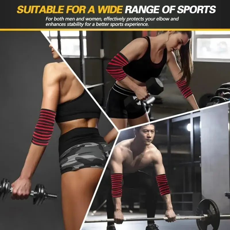 Sports Elbow Guard - Winding Pressure Elbow Pad for Weightlifting & Bench Press - Protective Gear & Gym Equipment Booster