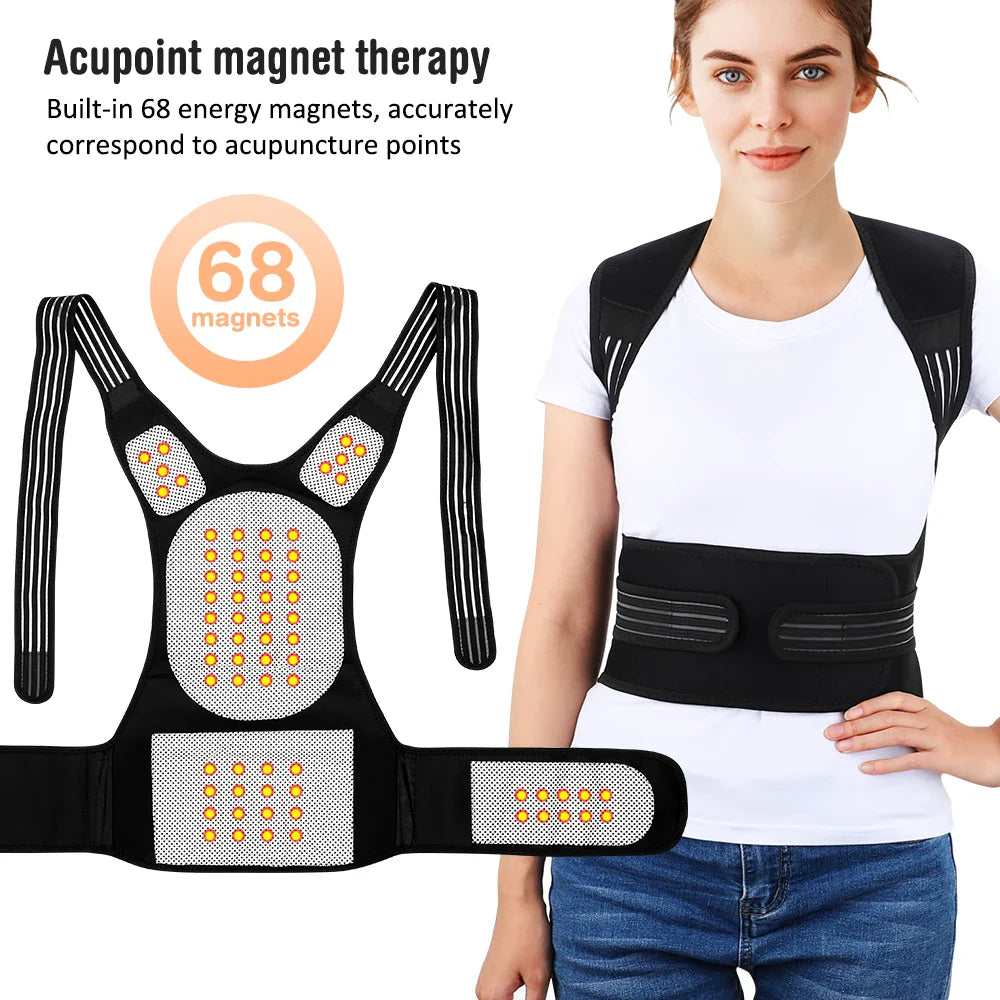 Tourmaline Magnetic Heated Vest — Self-Heating Thermal Clothing, Lumbar Waist Brace, Posture Corrector & Pain Relief Corset