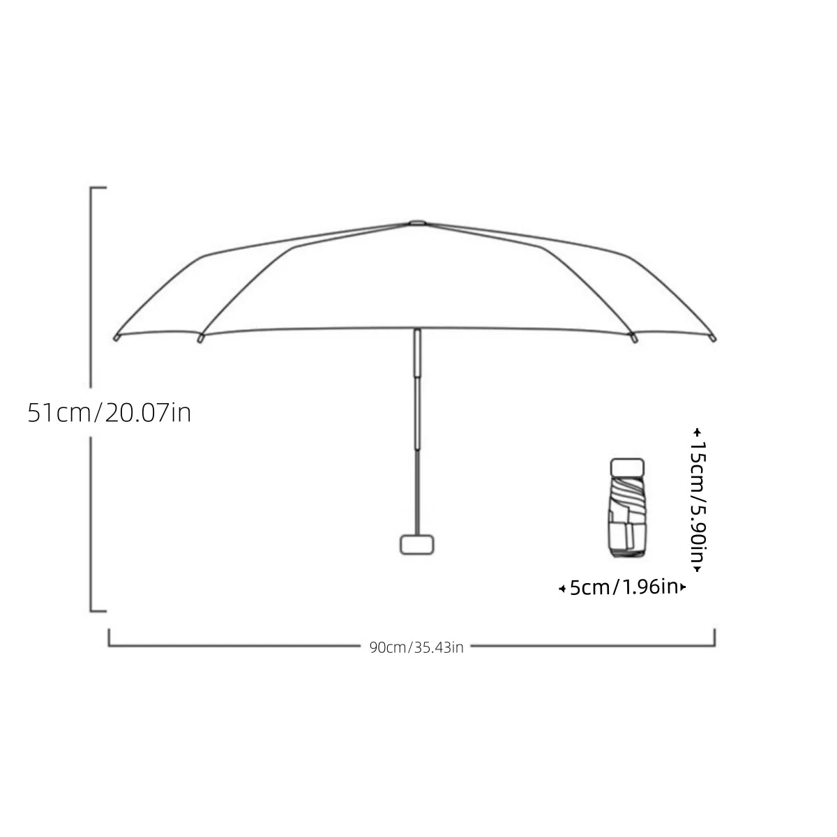 Ultra-Light Portable Mini Umbrella — Sixfold UV-Resistant Travel Umbrella (1pc)