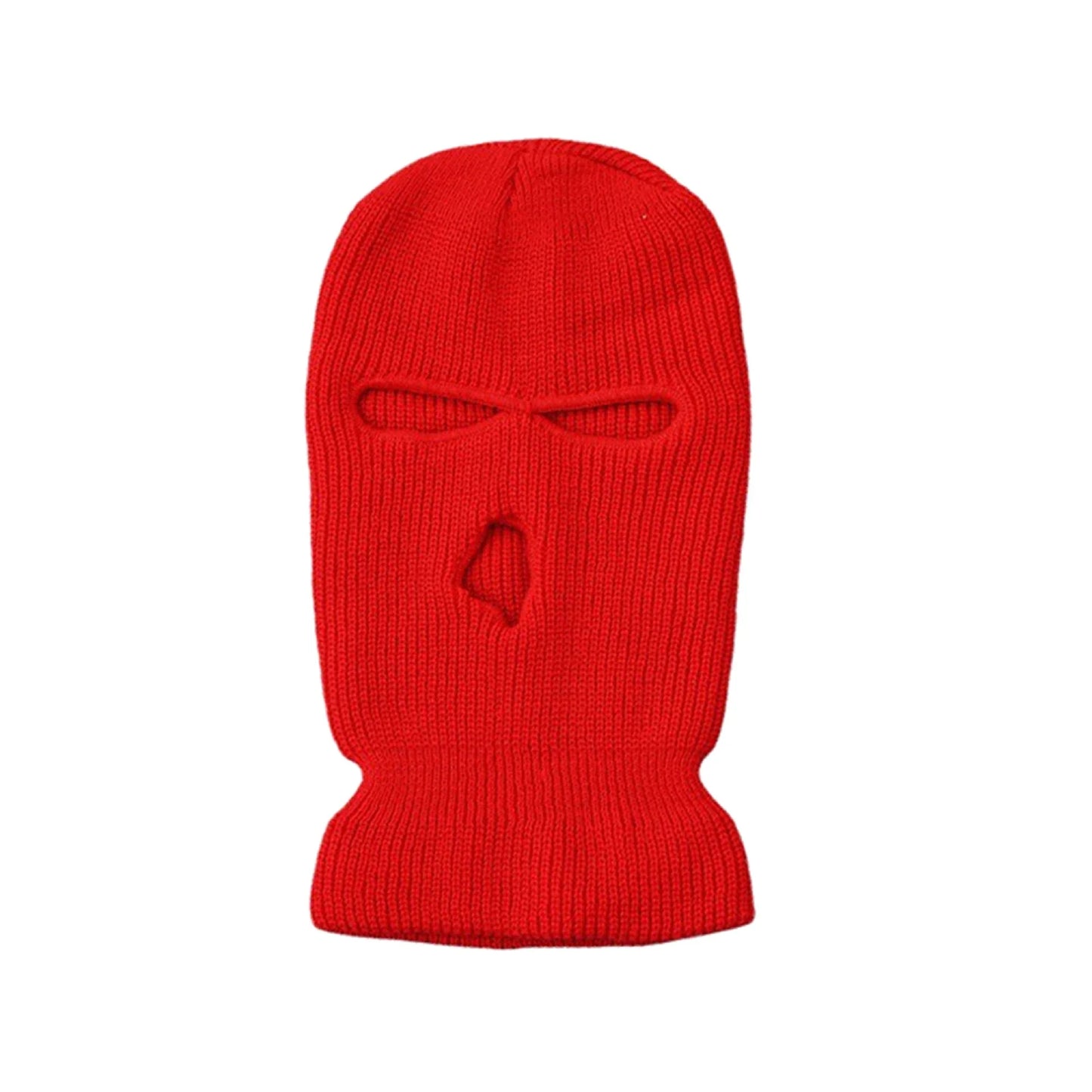 Motorcycle Windproof Full Face Knit Hat - Custom Ski Mask for Men, Warm Wool Balaclava with 3 Holes, Embroidered Winter Ski Mask