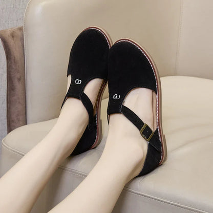 AIYUQI Women’s Retro Leather Sandals 2024 — Flat Sole Hollow Roman Style Summer Shoes