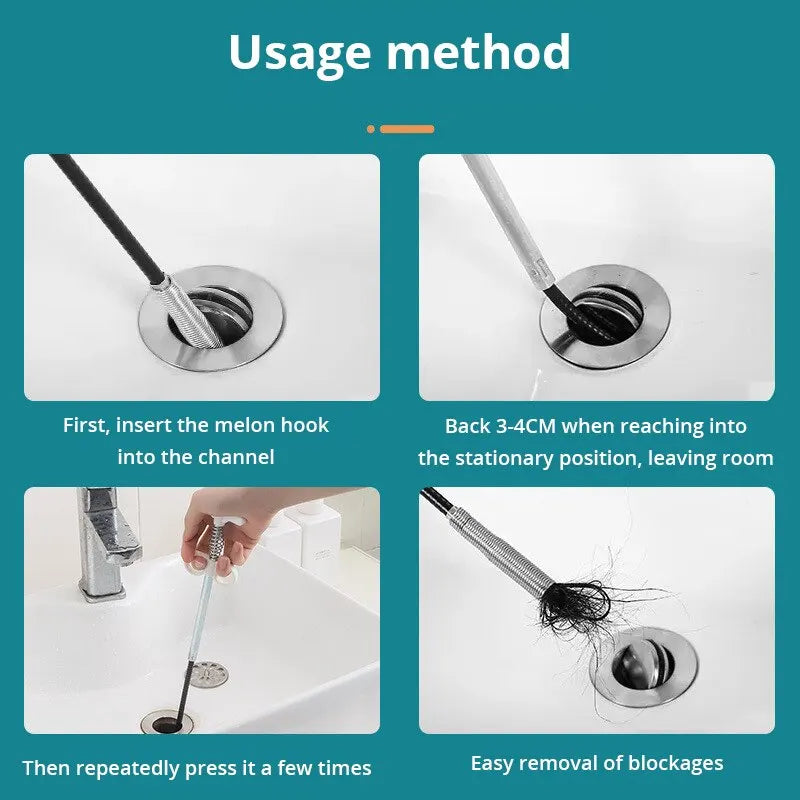 160CM Sewer Pipe Unblocker Snake - Spring Pipe Dredging Tool for Kitchen & Bathroom - 1pc Kitchen Accessories for Sewer Cleaning