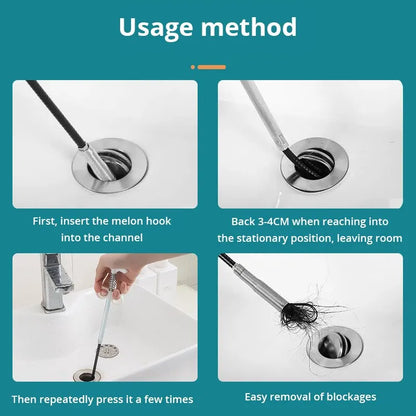160CM Sewer Pipe Unblocker Snake - Spring Pipe Dredging Tool for Kitchen & Bathroom - 1pc Kitchen Accessories for Sewer Cleaning