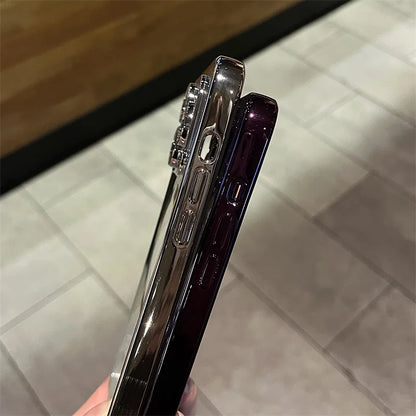 Luxury Plating MagSafe Wireless Charging Case — Clear Soft Magnetic Silicone Cover for iPhone 12–17 Pro/Max/Plus/16E